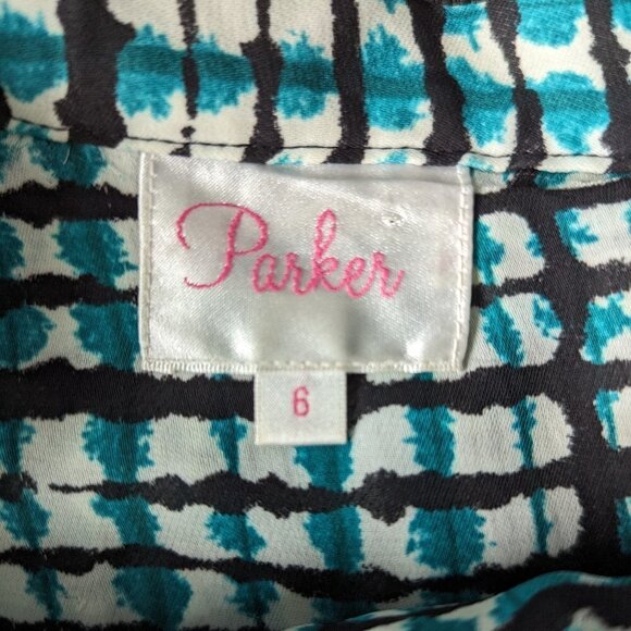 Parker Geometric Emboidered Pleated Skirt - Green Black and White - Picture 3 of 9